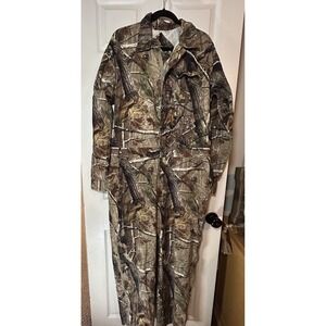 Gander Mtn Camo Hunting Coveralls Men's Size M Zipper Down Side Of Pants